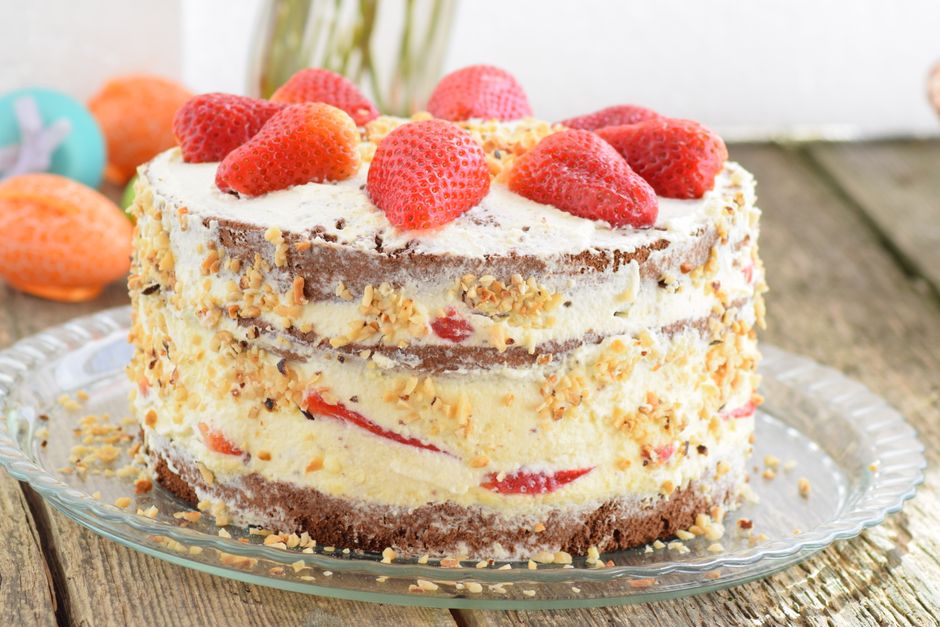 Fraisier avec ses fraises et crème mousseline